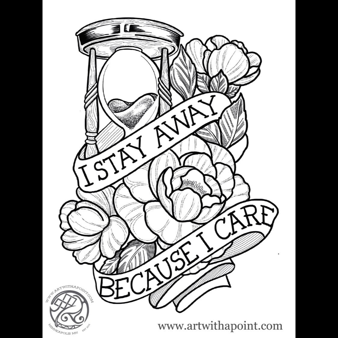 Coloring Page: Stay Away | Art With a Point Custom Tattoo